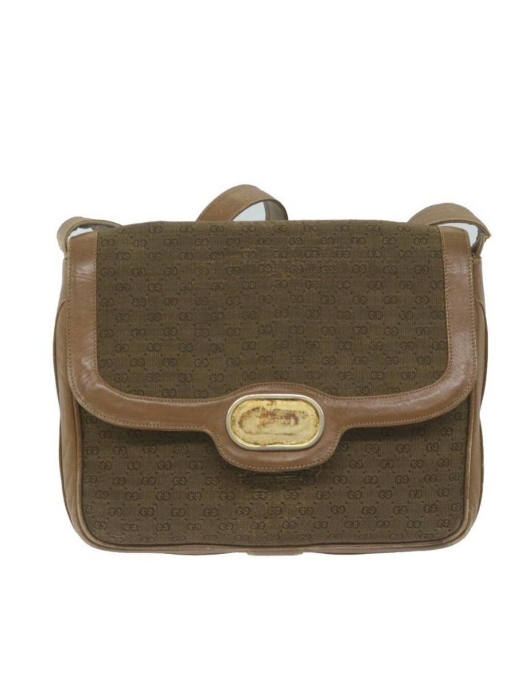 Authentic GUCCI Micro GG Canvas Shoulder Bag Beige Brown - Picture 5 of 16